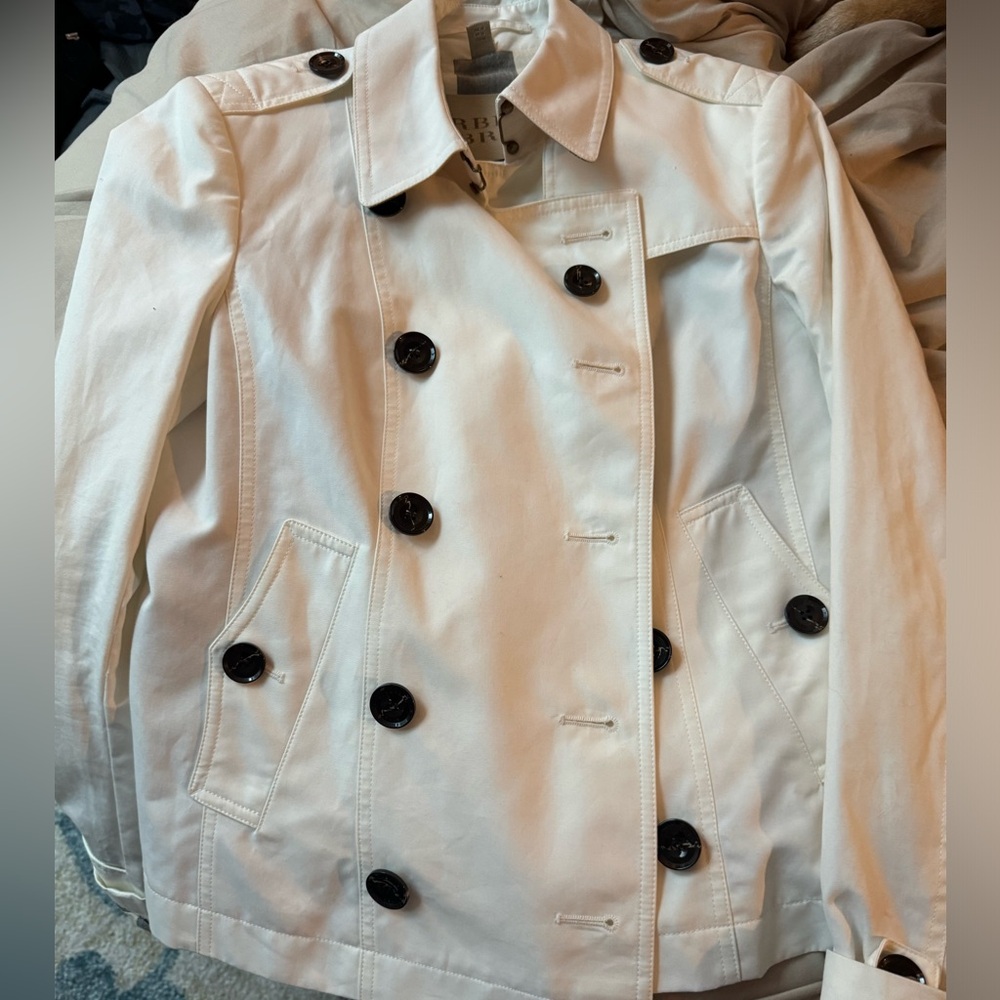 Burberry Brit Double Breasted Cotton Trench Jacket